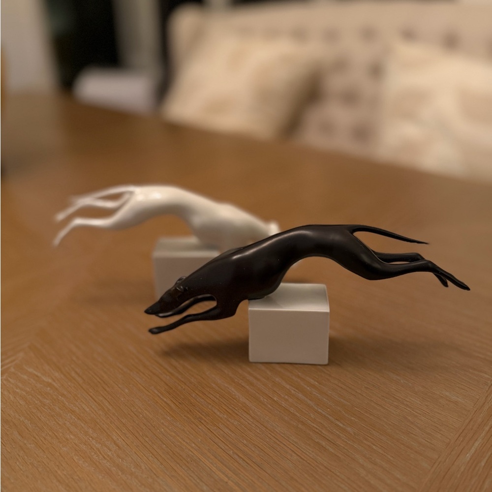 ROYAL DUX PORCELAIN LEAPING GREYHOUND DOG FIGURE, CZECHOSLOVAKIA
